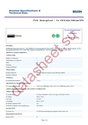 37116 002500 datasheet  